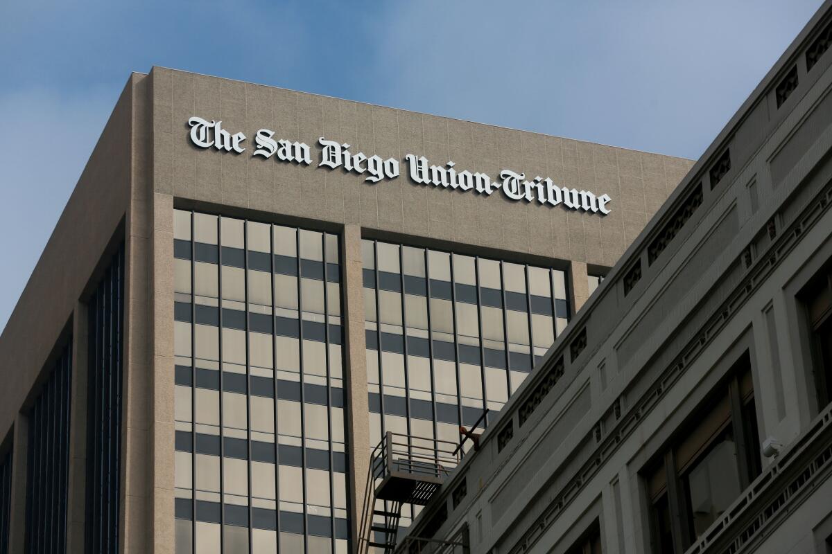 The San Diego Union-Tribune building in 2018.
