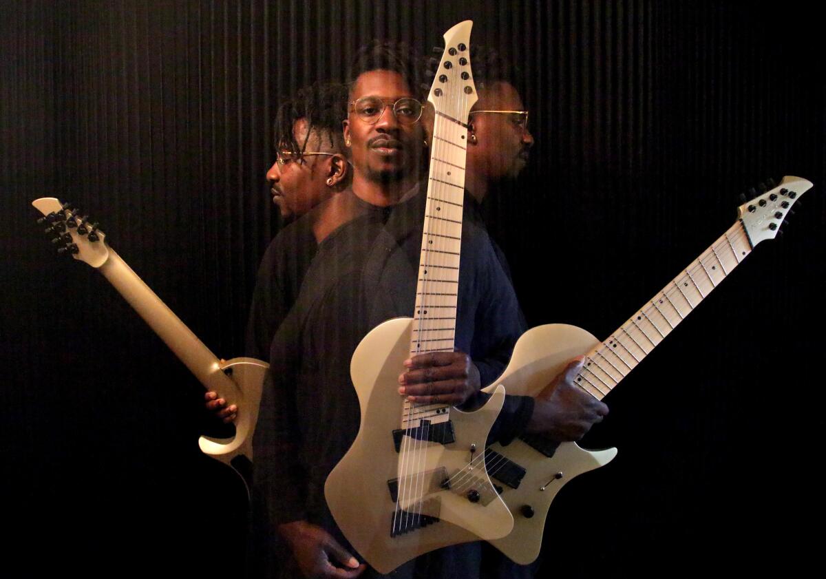 Tosin Abasi, lead guitarist for the L.A. progressive metal band Animals as Leaders.