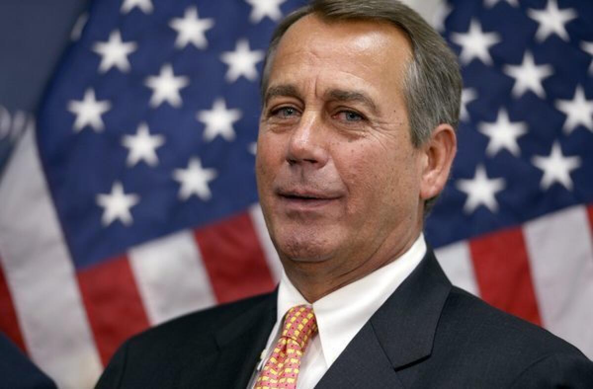 House Speaker John Boehner at a news conference after a meeting of Republicans in Washington.