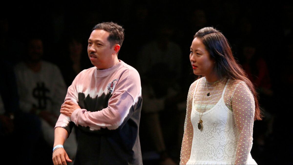 Humberto Leon and Carol Lim had a cameo at the end of their June 9 runway show here, the first time they've staged an Opening Ceremony show in Los Angeles.