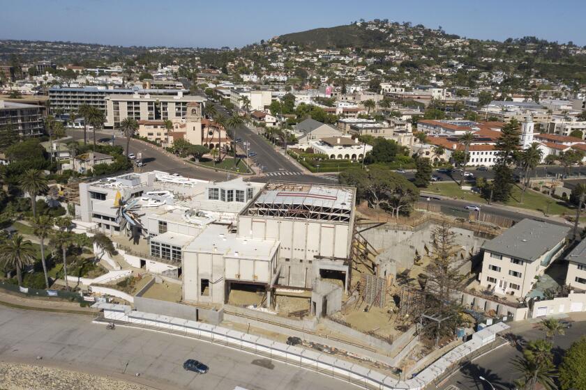 The Museum of Contemporary Art San Diego in La Jolla is undergoing a major renovation and expansion project set to quadruple current gallery space, shown here on May 20, 2020.