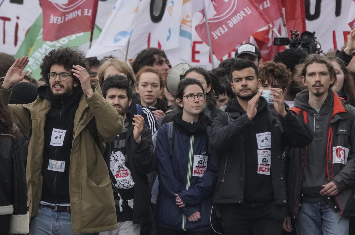 A group of young people protesting