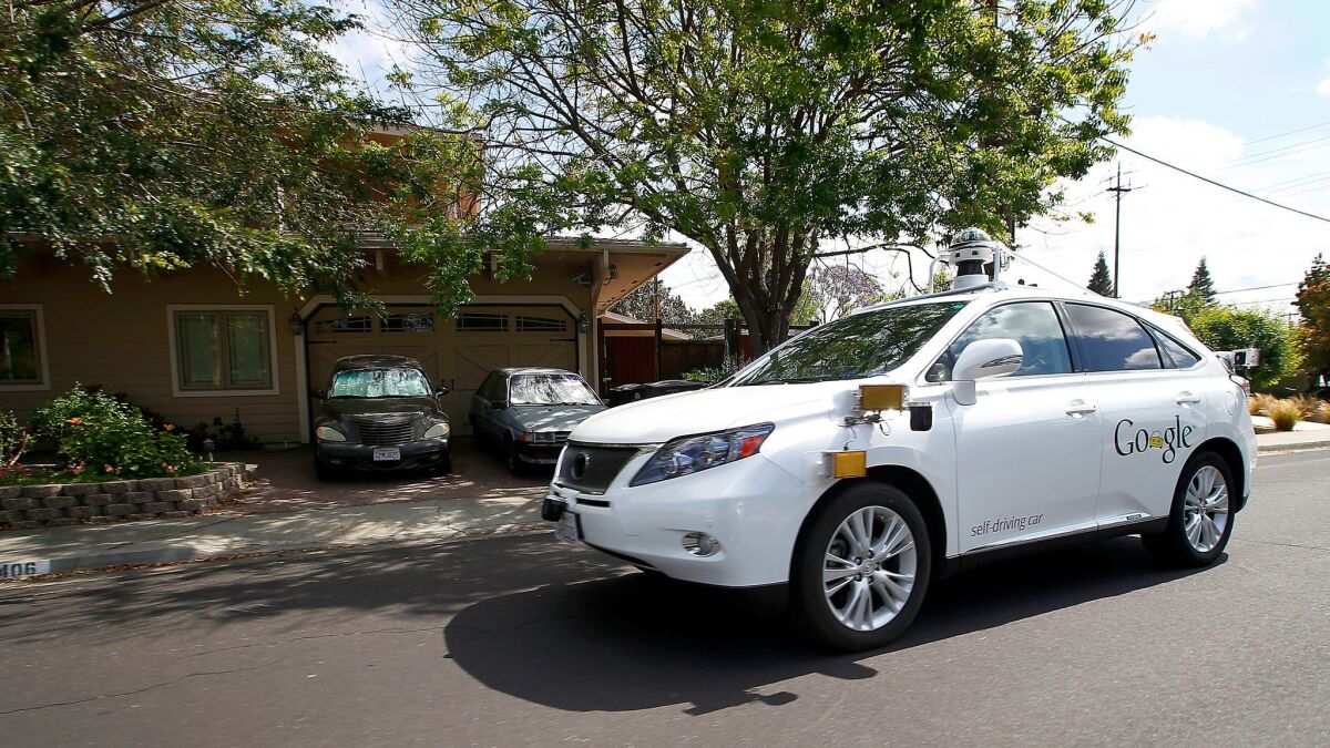 A Google (now, Waymo) driverless car.