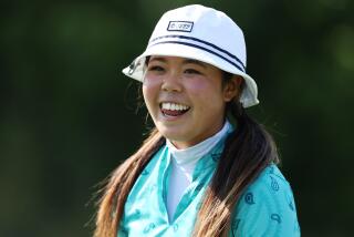 JERSEY CITY, NEW JERSEY - JUNE 02: Jasmine Koo of the United States looks on from the eighth hole during the second round of the Mizuho Americas Open at Liberty National Golf Club on June 2, 2023 in Jersey City, New Jersey. (Photo by Elsa/Getty Images)