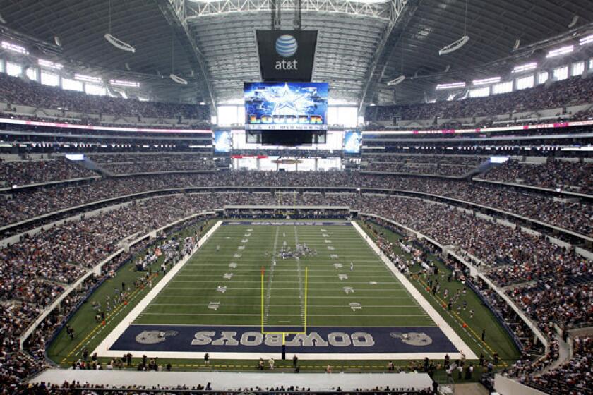 The Dallas Cowboys host the St. Louis Rams in a game at Cowboys Stadium.
