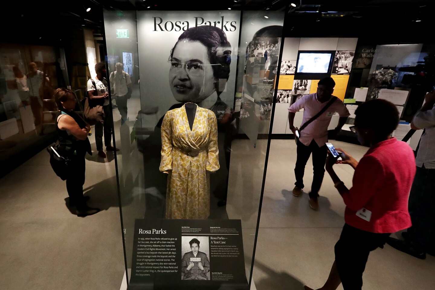 Civil rights pioneer Rosa Parks' dress is on display in the concourse galleries.