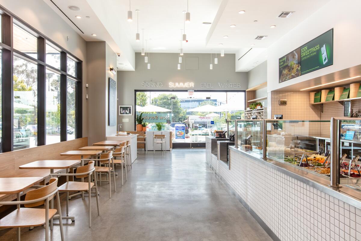 Inside the new Sweetgreen at Del Mar Highlands Town Center.