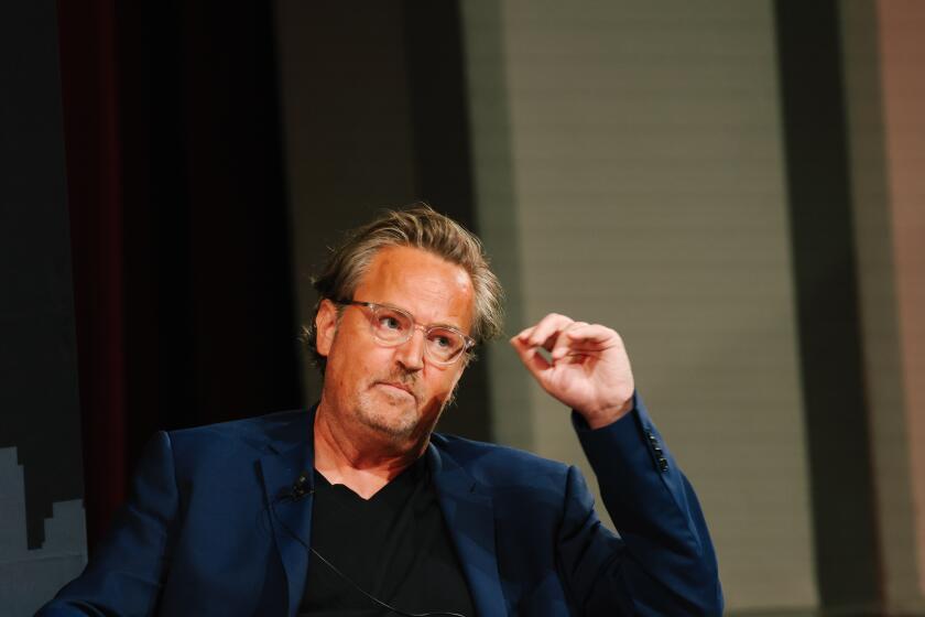 Los Angeles, CA - April 22: New York Times bestselling author Matthew Perry speaks about his book with Matt Brennan during the 28th Annual Los Angeles Times Festival of Books at the University of Southern California on Saturday, April 22, 2023 in Los Angeles, CA. (Dania Maxwell / Los Angeles Times).