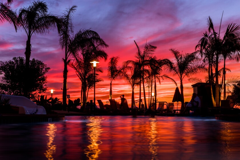 Sunset at the Sheraton Carlsbad Resort & Spa.