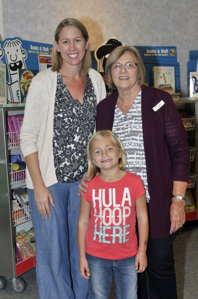 Teacher Tori Hemerick with daughter Katie and mom Alberta Giles