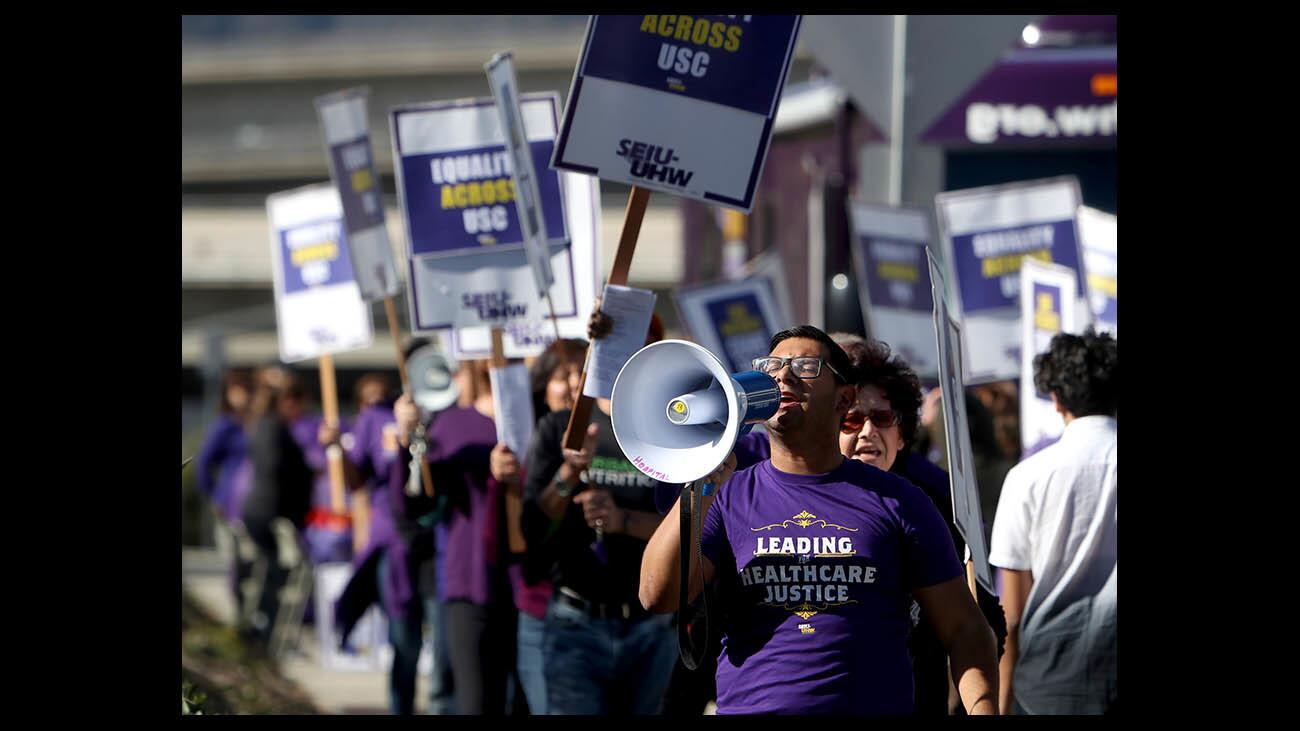 Photo Gallery: Union pickets outside Verdugo Hills Hospital while one person inside meets to decertify the union