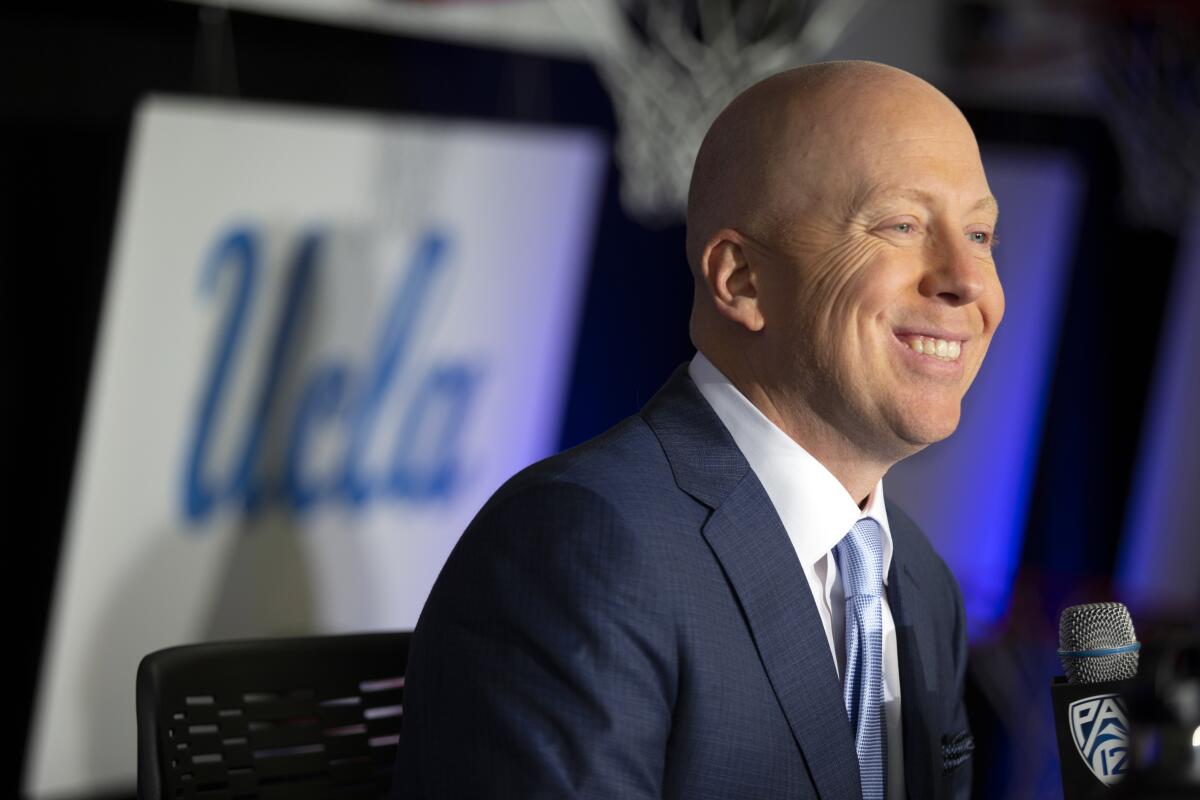 UCLA coach Mick Cronin speaks during a news conference.