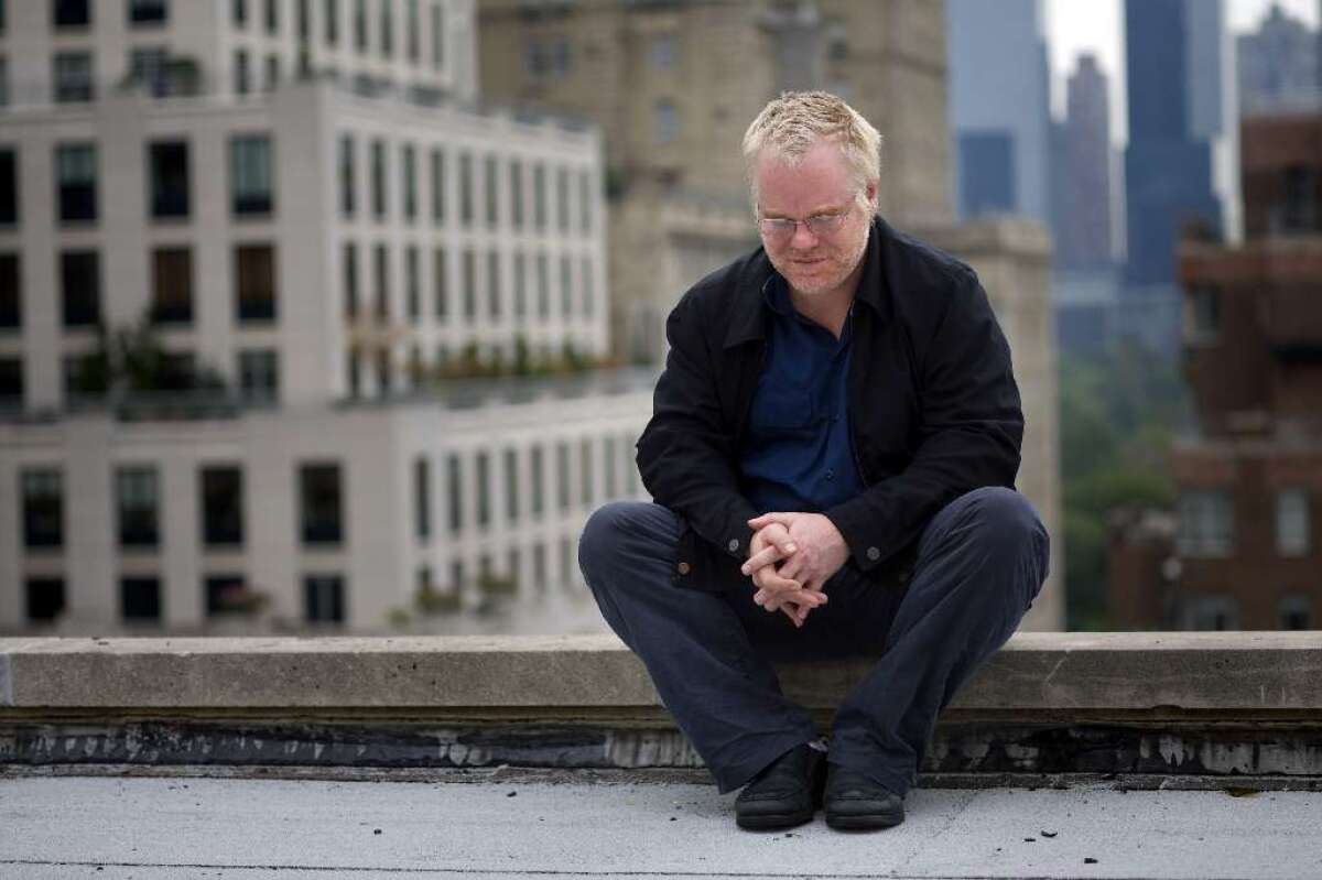 Philip Seymour Hoffman on the roof of the Regency Hotel in New York in 2007.