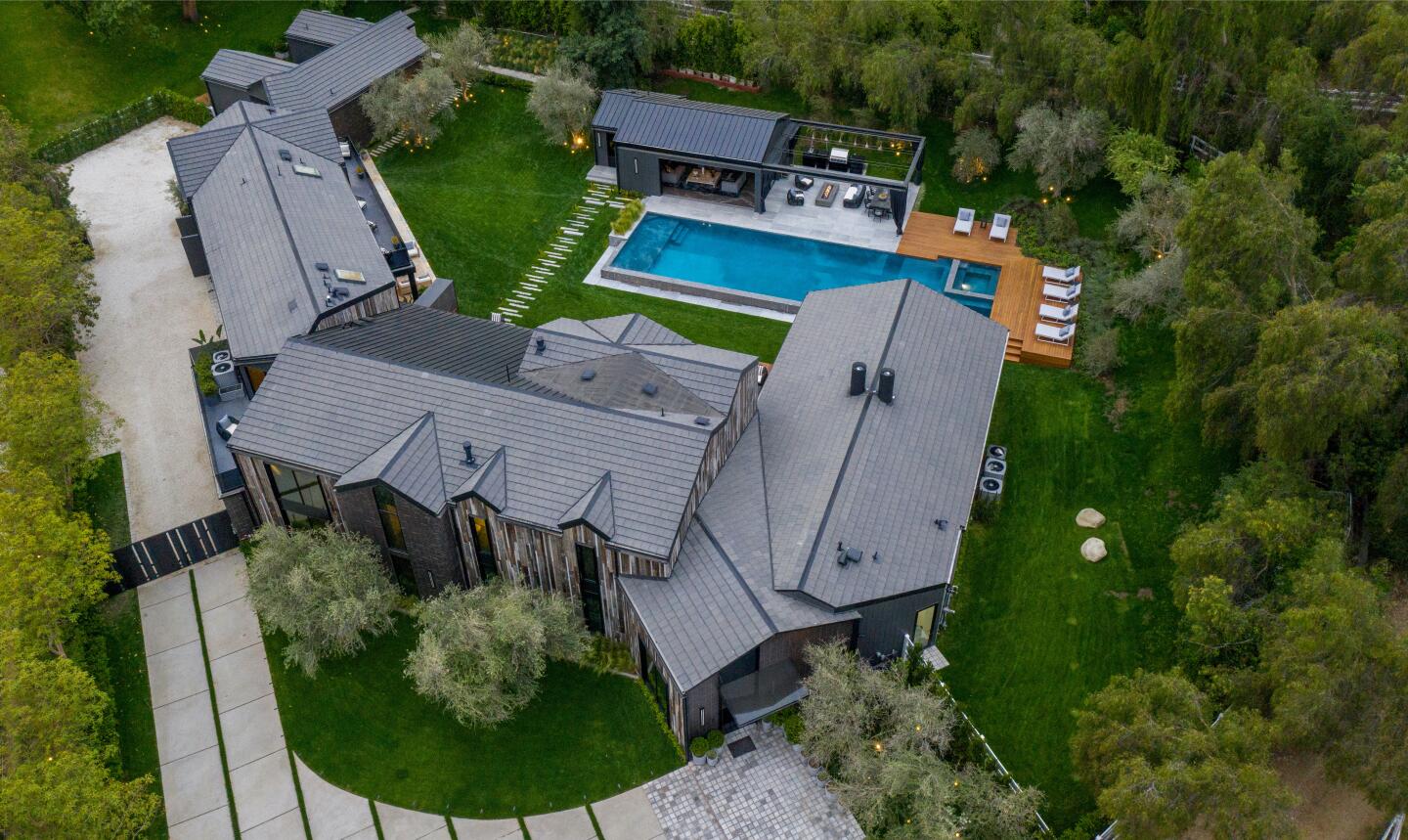 Aerial view of the home.