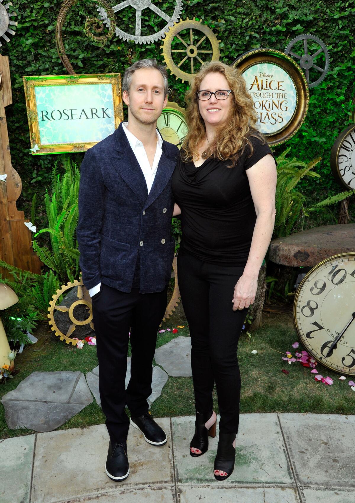 Adam Shulman and Heidi Nahser Fink, co-designers of James Banks Designs, attend a Disney event on May 12, 2016, at Roseark in West Hollywood.