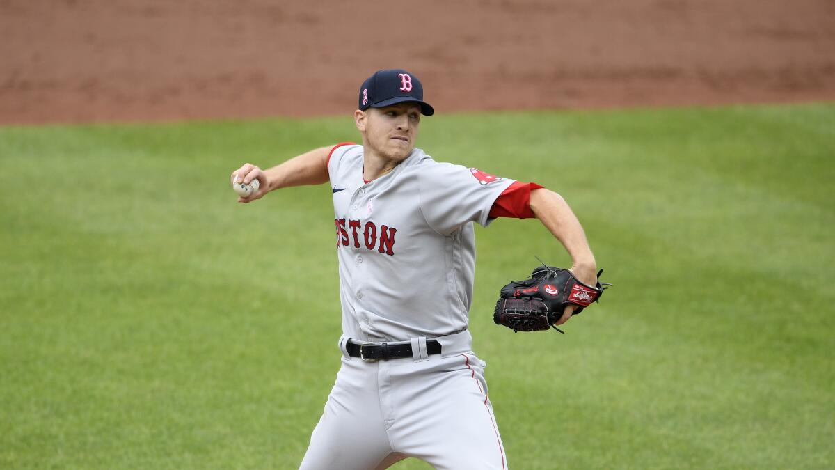 Boston Red Sox starting pitcher Nick Pivetta delivers a pitch against the Baltimore Orioles on May 9.