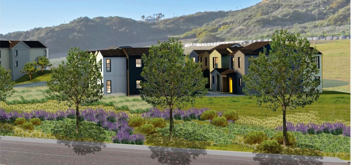 A rendering of a proposed senior living facility near San Elijo Lagoon.