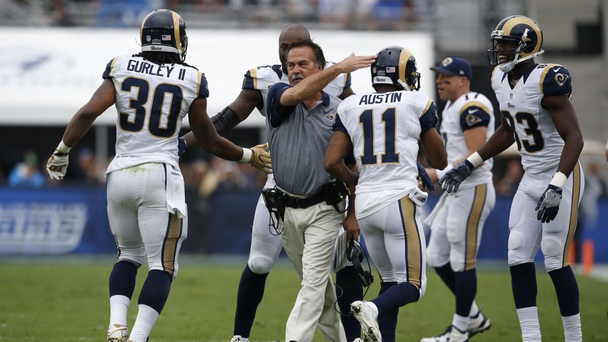 Jeff Fisher was a holdover from the Rams' time in St. Louis, but he lasted less than one season in Los Angeles.