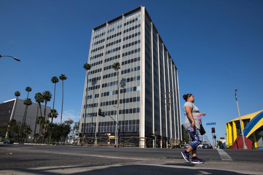 The 13-story former Panorama Towers building in Panorama City hasn't been in use since the 1994 Northridge earthquake. A developer has plans to convert it for retail-residential use.
