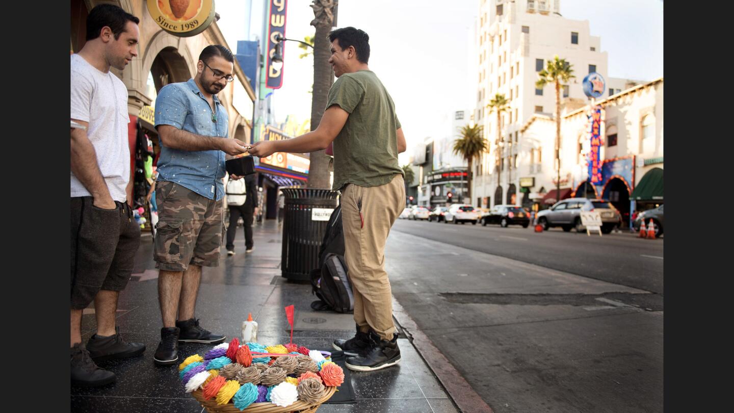 Street vendors on Hollywood Boulevard