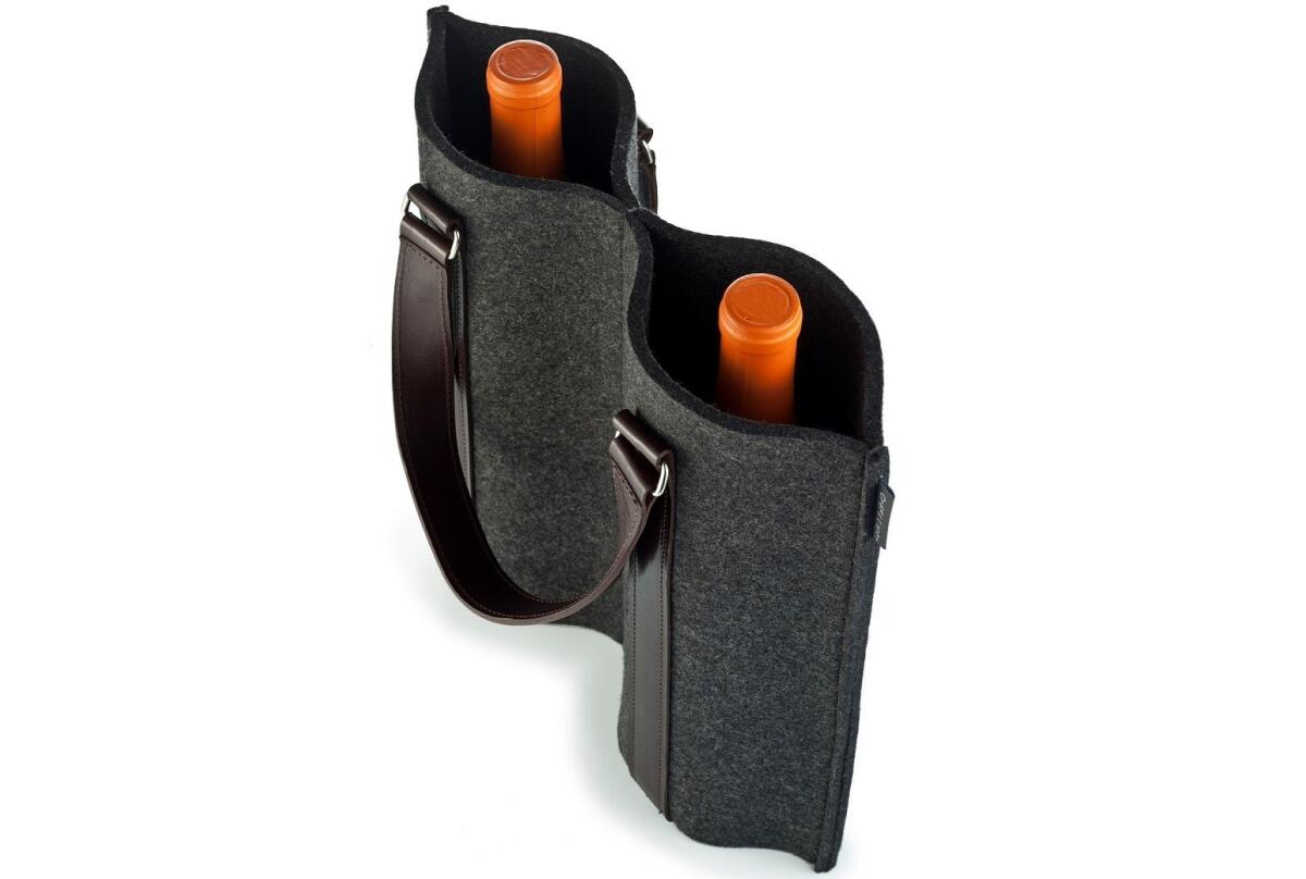 Better than a brown paper bag: the stylish merino felt and leather wine carrier from Graf & Lantz