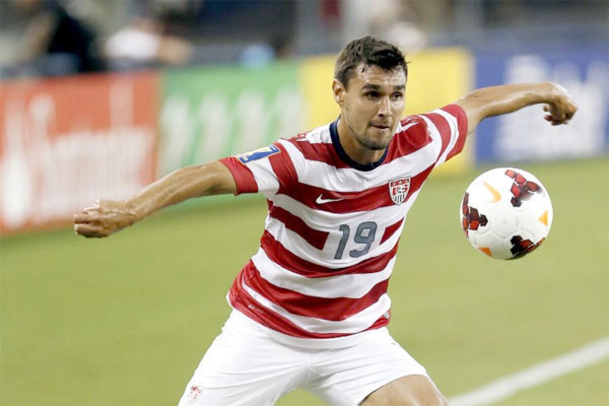Chris Wondolowski in action during the United States' Gold Cup semifinal against Honduras in July 2013.