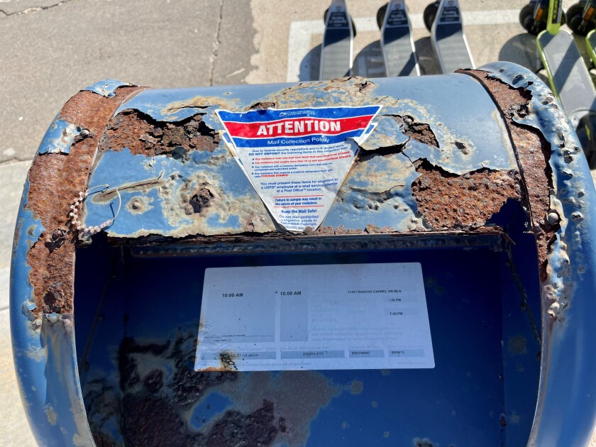 Resident Doug Vocelle says this mailbox looks so bad that he's hesitant to use it.