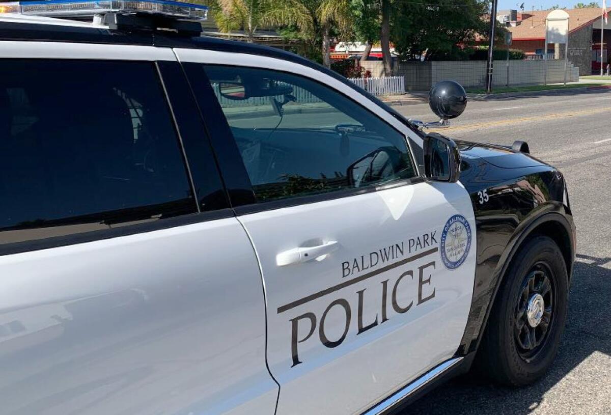 A Baldwin Park Police Department vehicle.