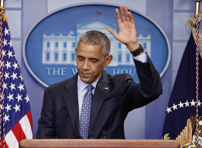 President Obama at his final news conference at the White House.