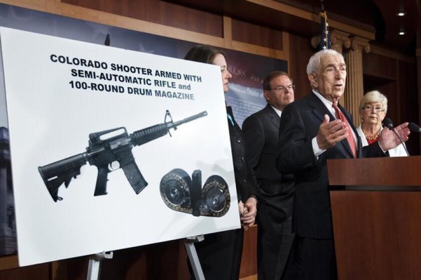 Sen. Frank R. Lautenberg (D-N.J.) speaks at a news conference in Washington to criticize the sale of high-capacity magazines for assault rifles.