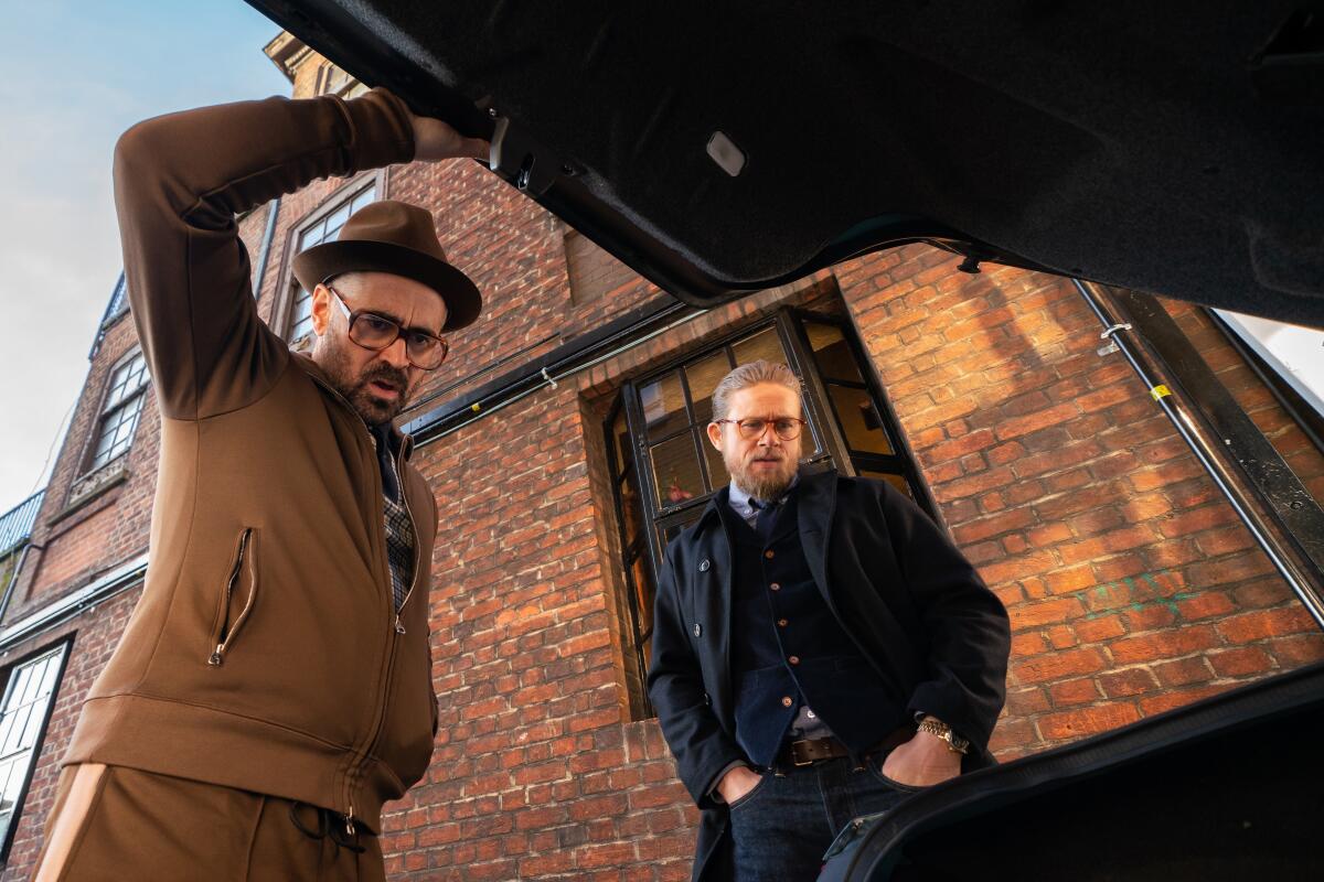 Colin Farrell, left, and Charlie Hunnam in "The Gentlemen."