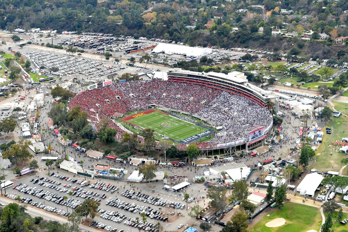 An aerial view of the 2017 Rose Bowl game.