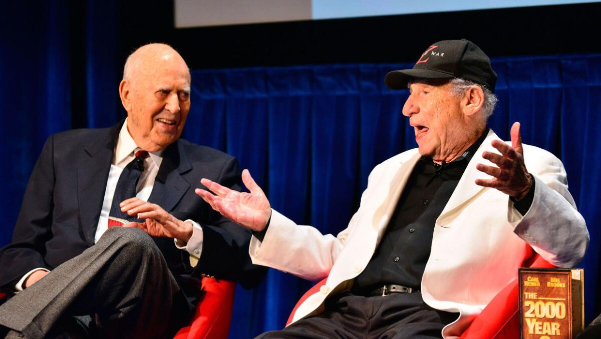 Carl Reiner and Mel Brooks in 2013, opening #Comedyfest.