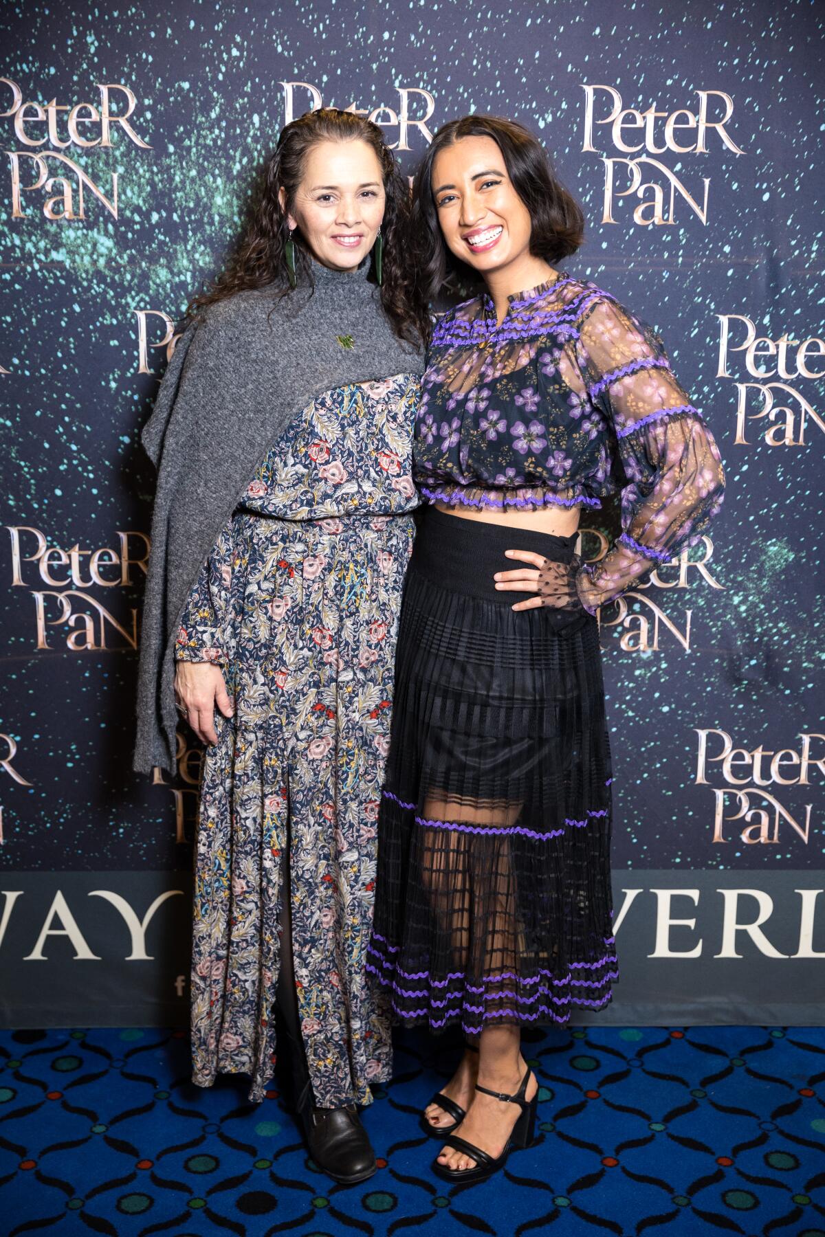 Larissa FastHorse, who wrote the new "Peter Pan" book, and Raye Zaragoza, who plays Tiger Lily onstage.
