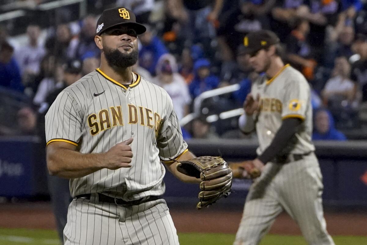 Luis Garcia of the San Diego Padres pitches during Game 1 of the NLCS  News Photo - Getty Images