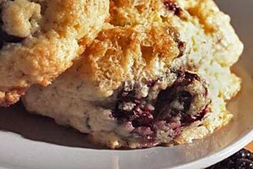 BREAKFAST TREAT: The crumbly, blackberry scones at Alegria Oceanfront Inn & Cottages in Mendocino are just the right sweetness.