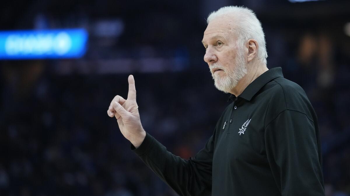 Spurs coach Gregg Popovich sits out with illness vs Lakers - The San Diego  Union-Tribune