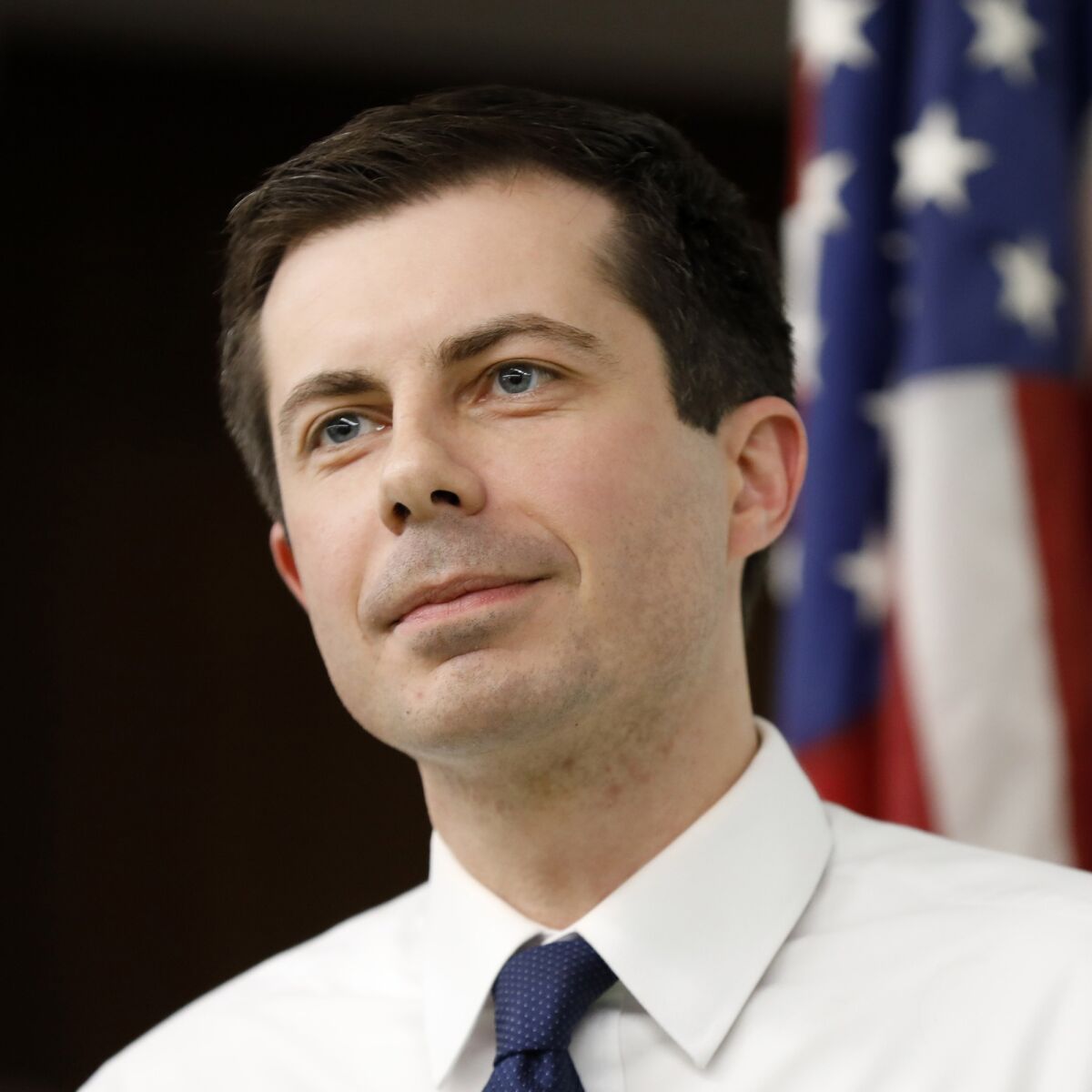 Presidential candidate Pete Buttigieg speaks during an April 2019 town hall meeting in Fort Dodge, Iowa. 