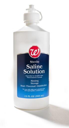 Saline solution, eyedrops
