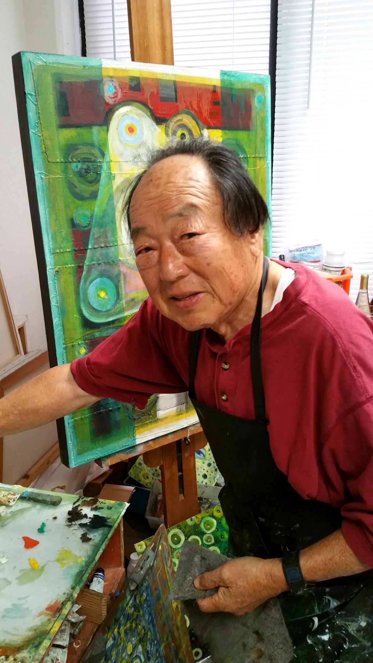 Hideo Sakata pictured in his studio in 2015.