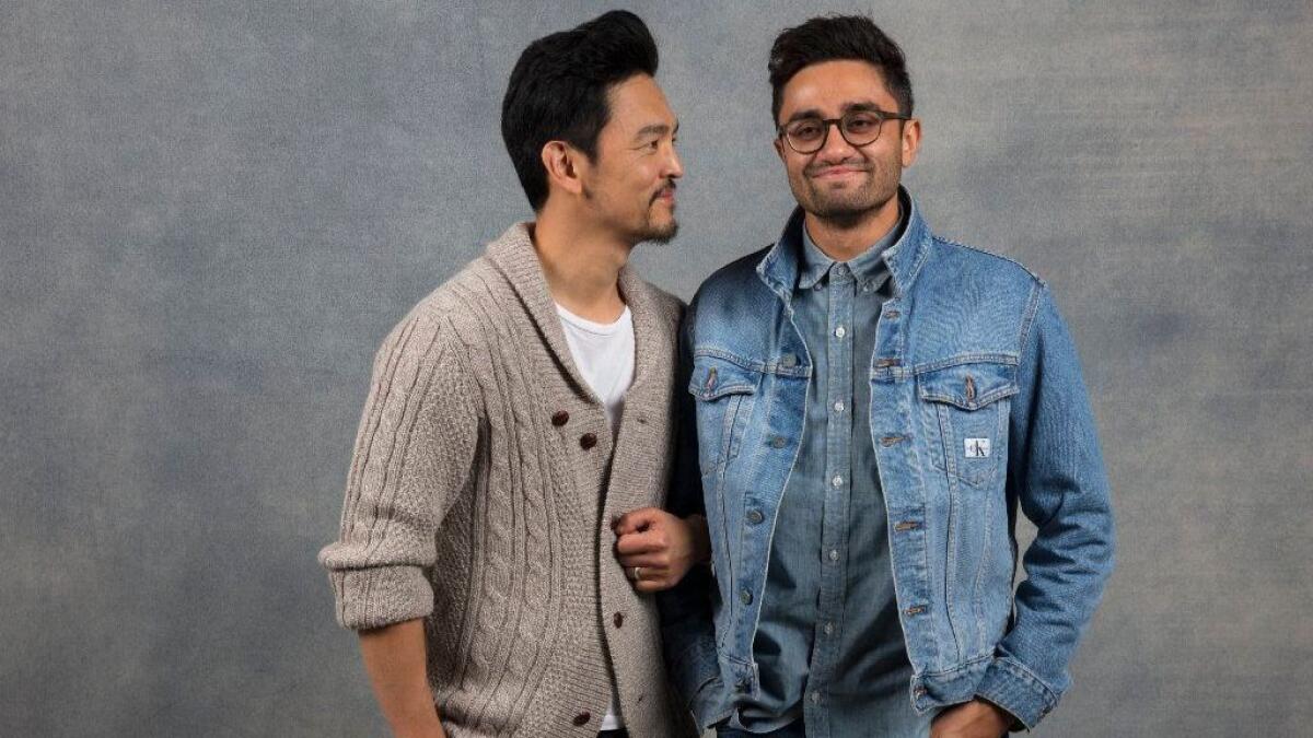 Actor John Cho and director Aneesh Chaganty, from the film, "Search," photographed in the L.A. Times Studio at Chase Sapphire on Main, during the Sundance Film Festival in Park City, Utah, Jan. 22, 2018.