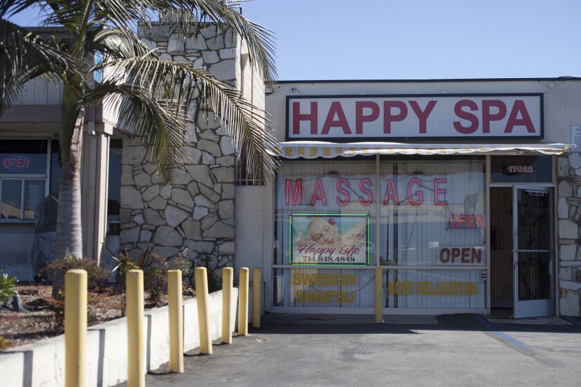 Huntington Beach Imposes Moratorium On New Massage Parlors Los Angeles Times