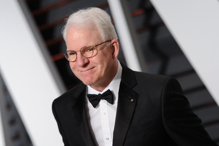 Steve Martin, shown at the Vanity Fair Oscars party in Beverly Hills on Feb. 22, will join the cast of the adaptation of "Billy Lynn's Long Halftime Walk."