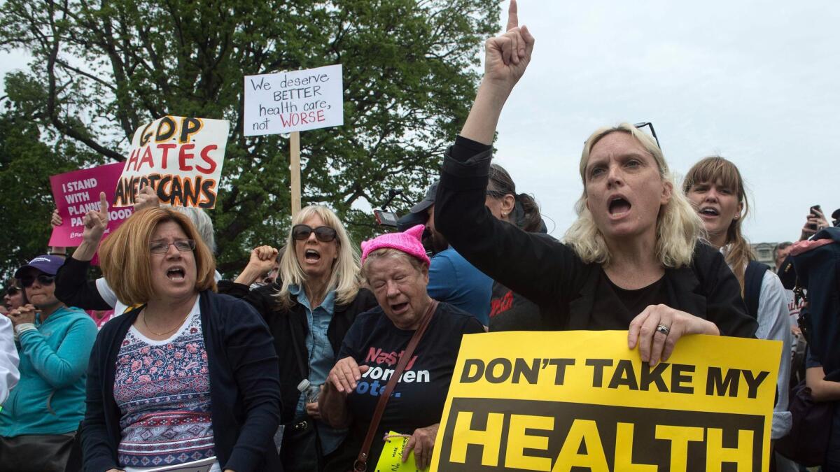 Protests outside Congress on May 4, when House Republicans passed their healthcare bill.