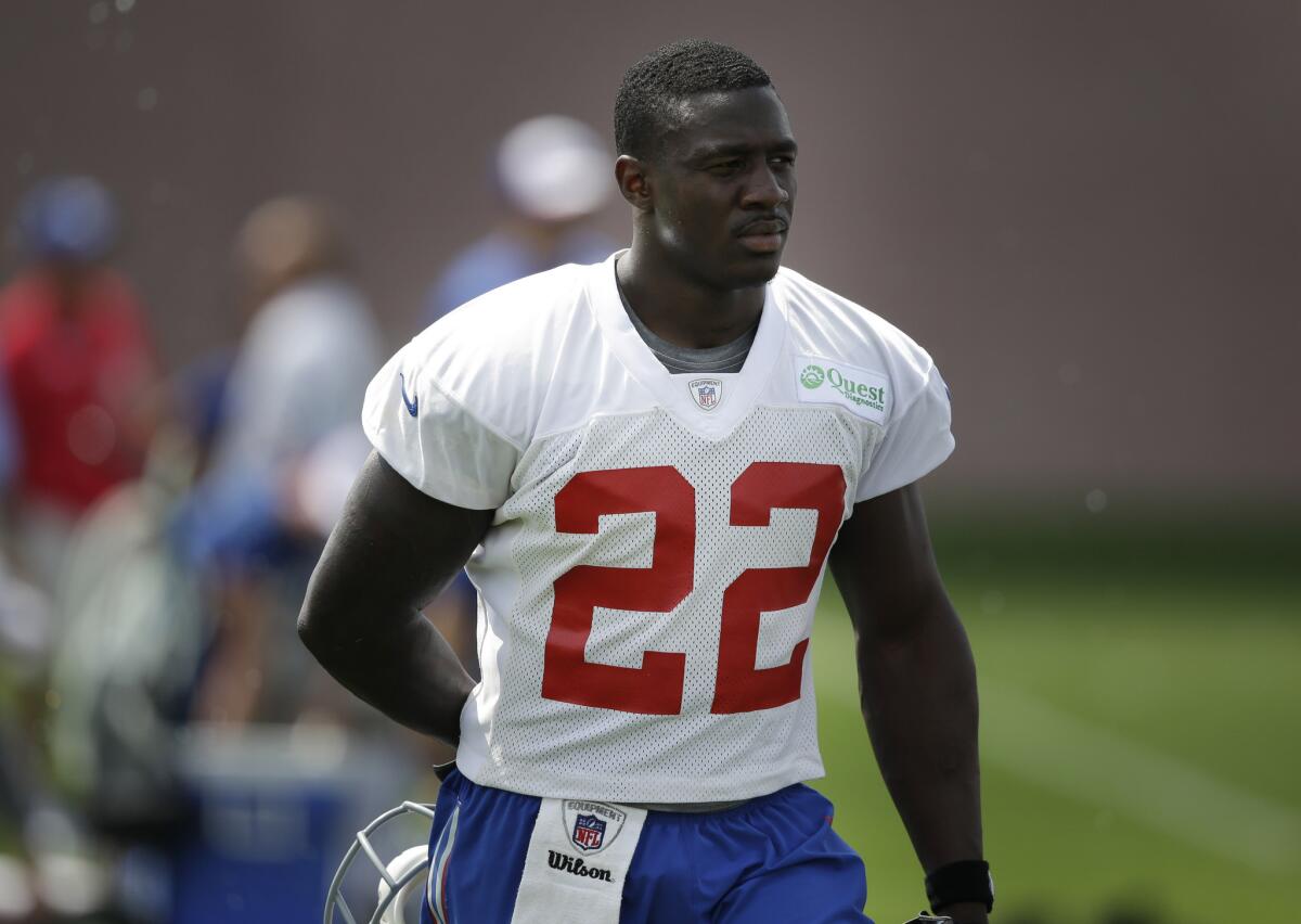 David Wilson at Giants training camp last month.