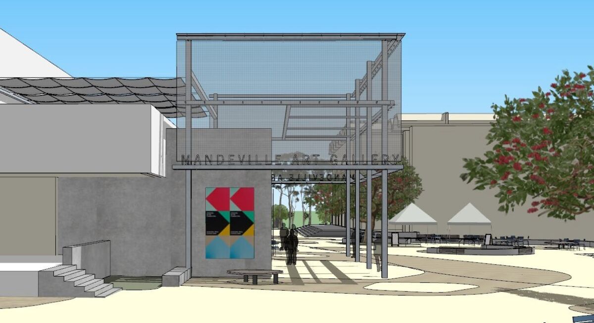 A rendering shows the newly renovated Mandeville Art Gallery on the UC San Diego campus in La Jolla.
