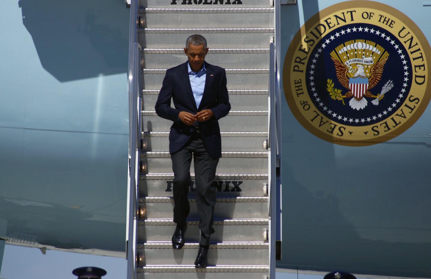 President Obama arrives at LAX