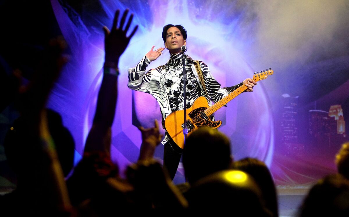 Prince, shown performing in Los Angeles in 2009, died April 21 at age 57.