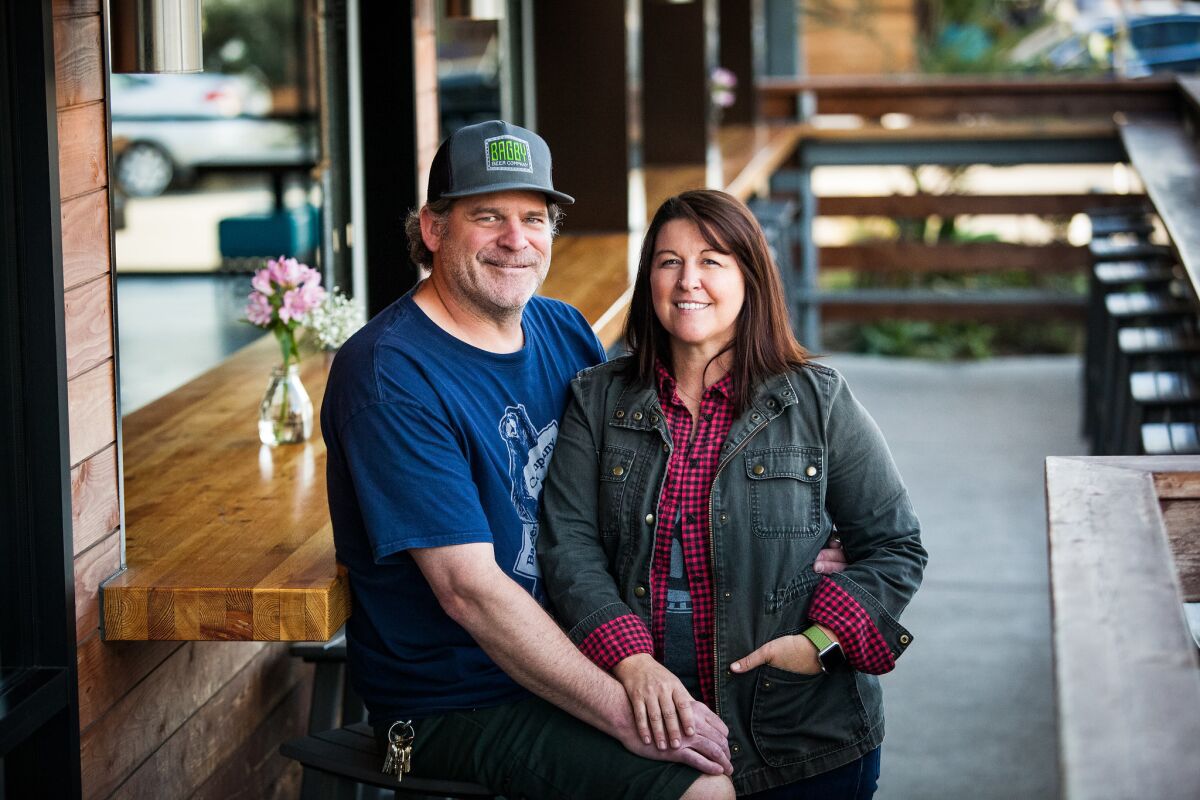 Jeff and Dande Bagby, the co-owners of Bagby Beer Company in Oceanside.