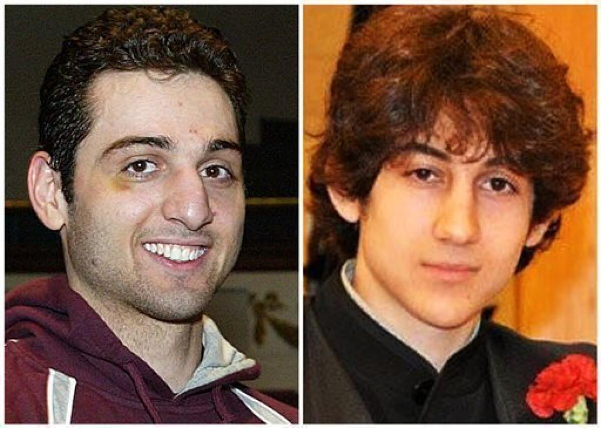 Boston Marathon bombing suspects Tamerlan Tsarnaev, left, who was killed after the attacks, and his brother Dzhokhar Tsarnaev, who remains hospitalized.